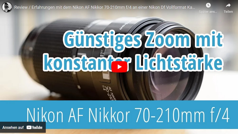 Video-Erfahrungsbericht zum Nikon AF Nikkor 70-210mm f/4 bei YouTube